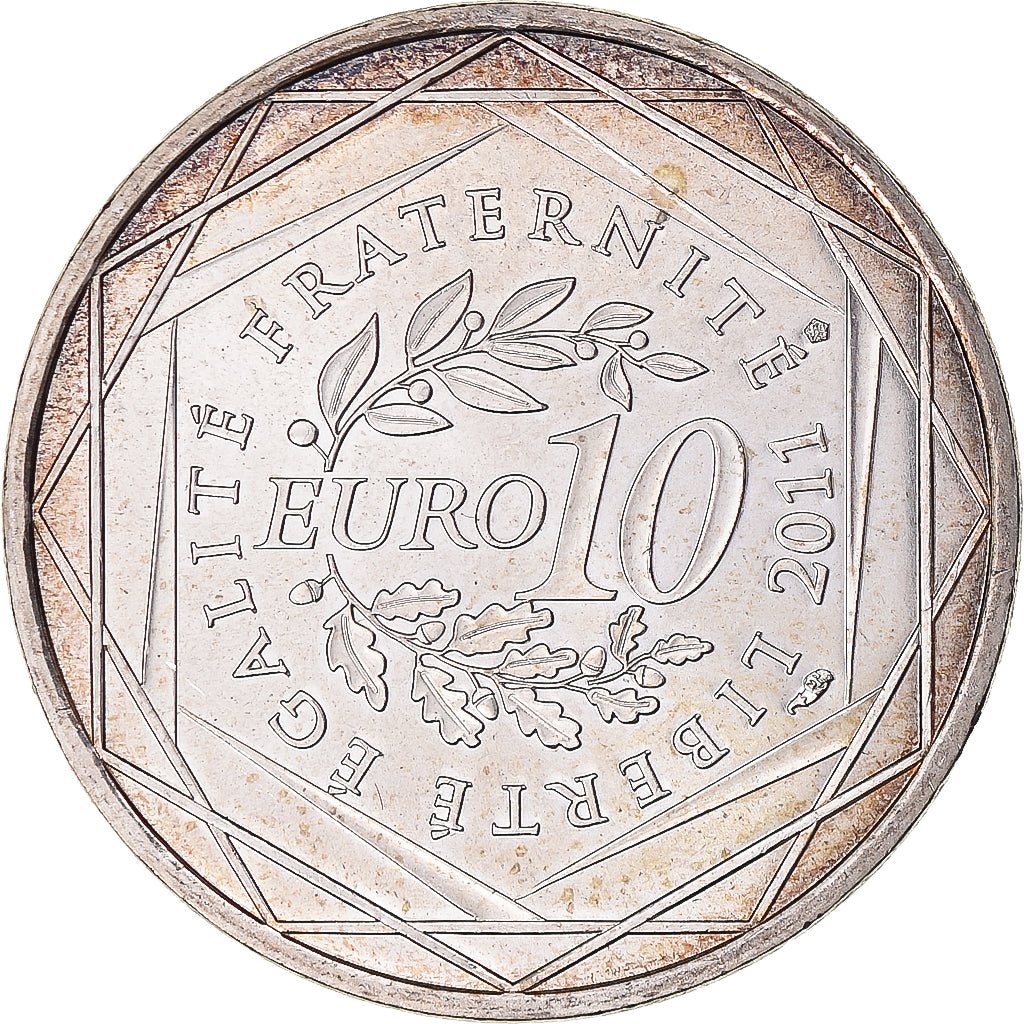 França, Monnaie de Paris, 10 Euro, 2011, Paris, AU(55-58), Prata