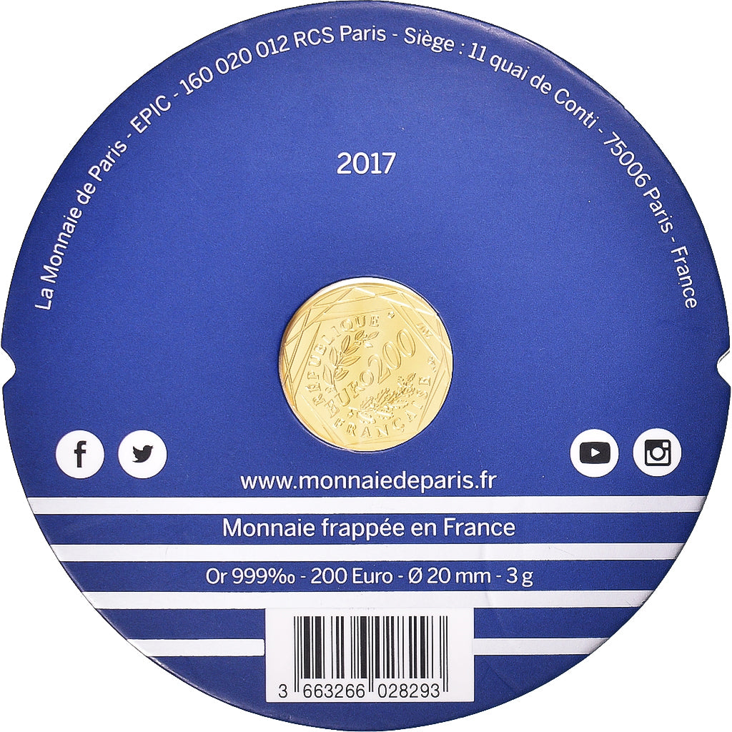 France, Monnaie de Paris, 200 Euro, 2017, Paris, BU, FDC, Or, Gadoury:EU895