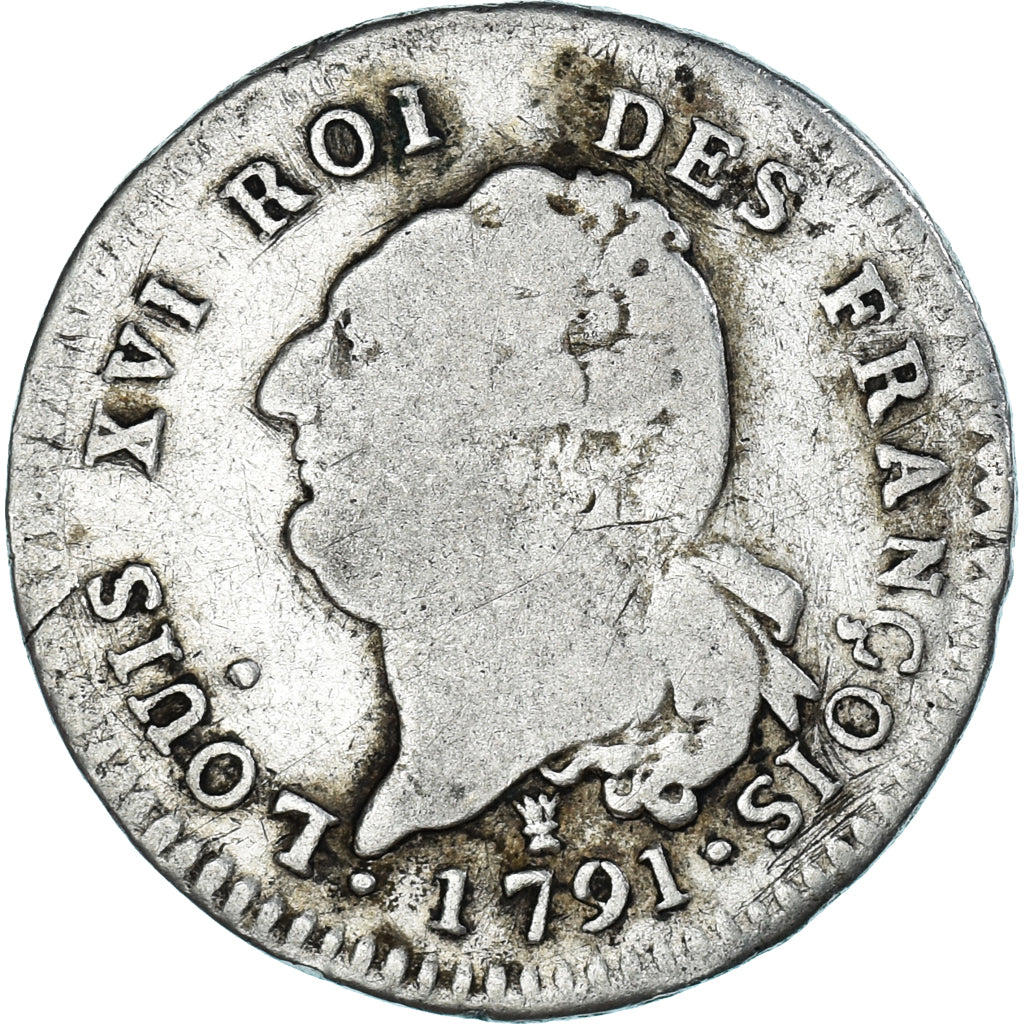 Coin, France, Constitution, 30 sols françois, 30 Sols, 1791, Limoges