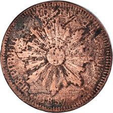 Coin, Uruguay, 40 Centesimos, 1857, Lyon, France, F(12-15), Copper, KM:10