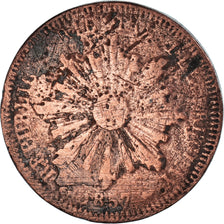 Moeda, Uruguai, 40 Centesimos, 1857, Lyon, France, F(12-15), Cobre, KM:10