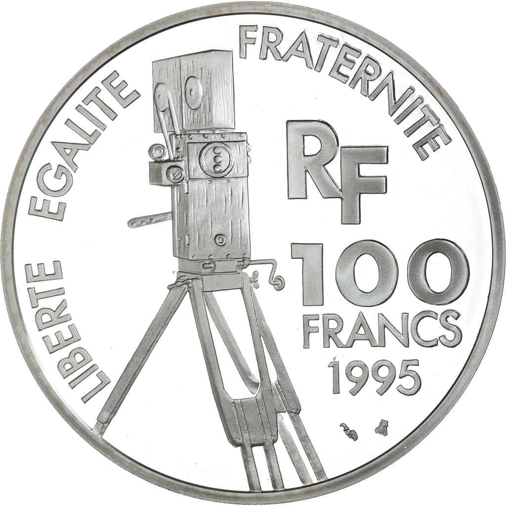 Munten, Frankrijk, Jean Renoir, 100 Francs, 1995, Paris, Proof, FDC, Zilver
