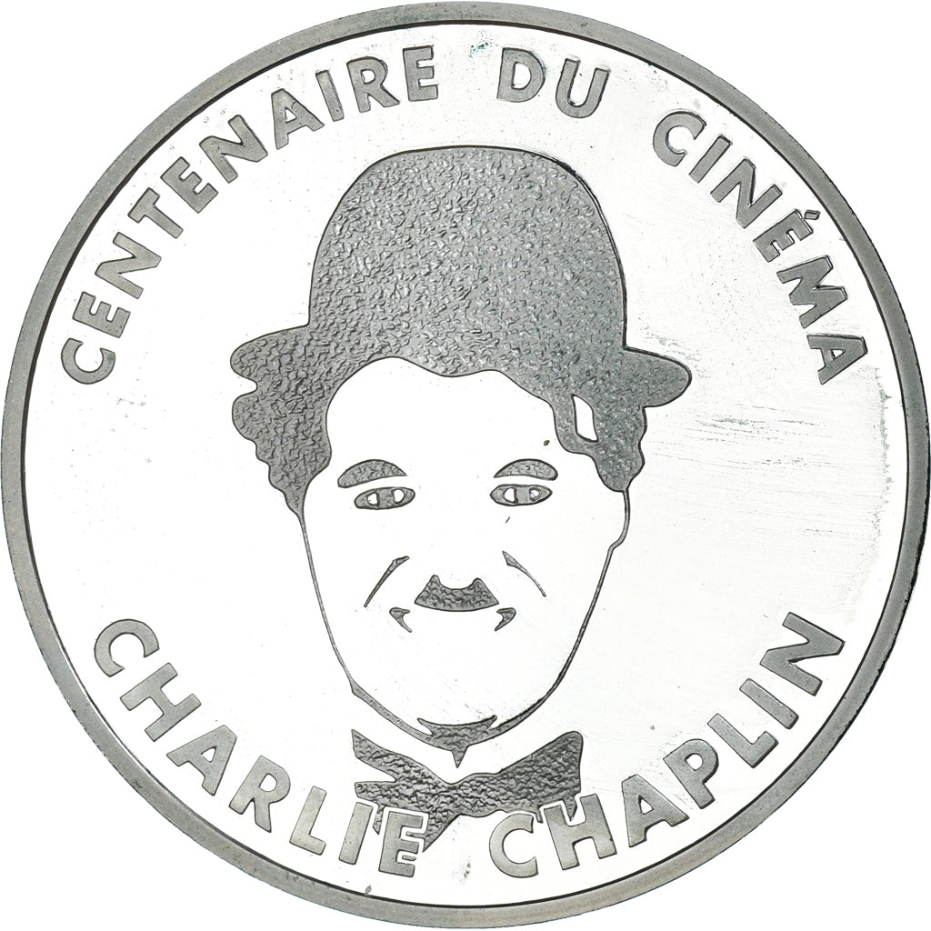 Munten, Frankrijk, Charlie Chaplin, 100 Francs, 1995, Paris, Proof, FDC, Zilver
