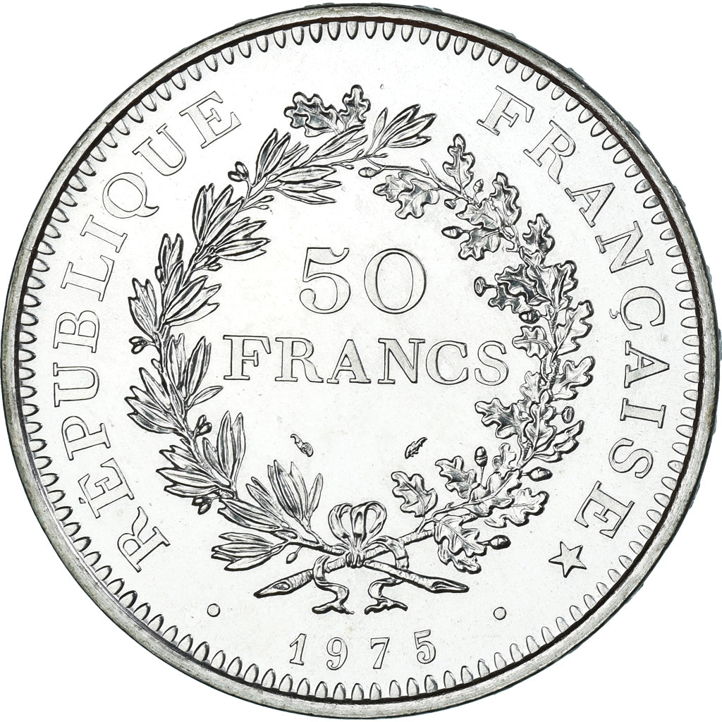 Coin, France, Hercule, 50 Francs, 1975, Paris, MS(65-70), Silver, KM:941.1