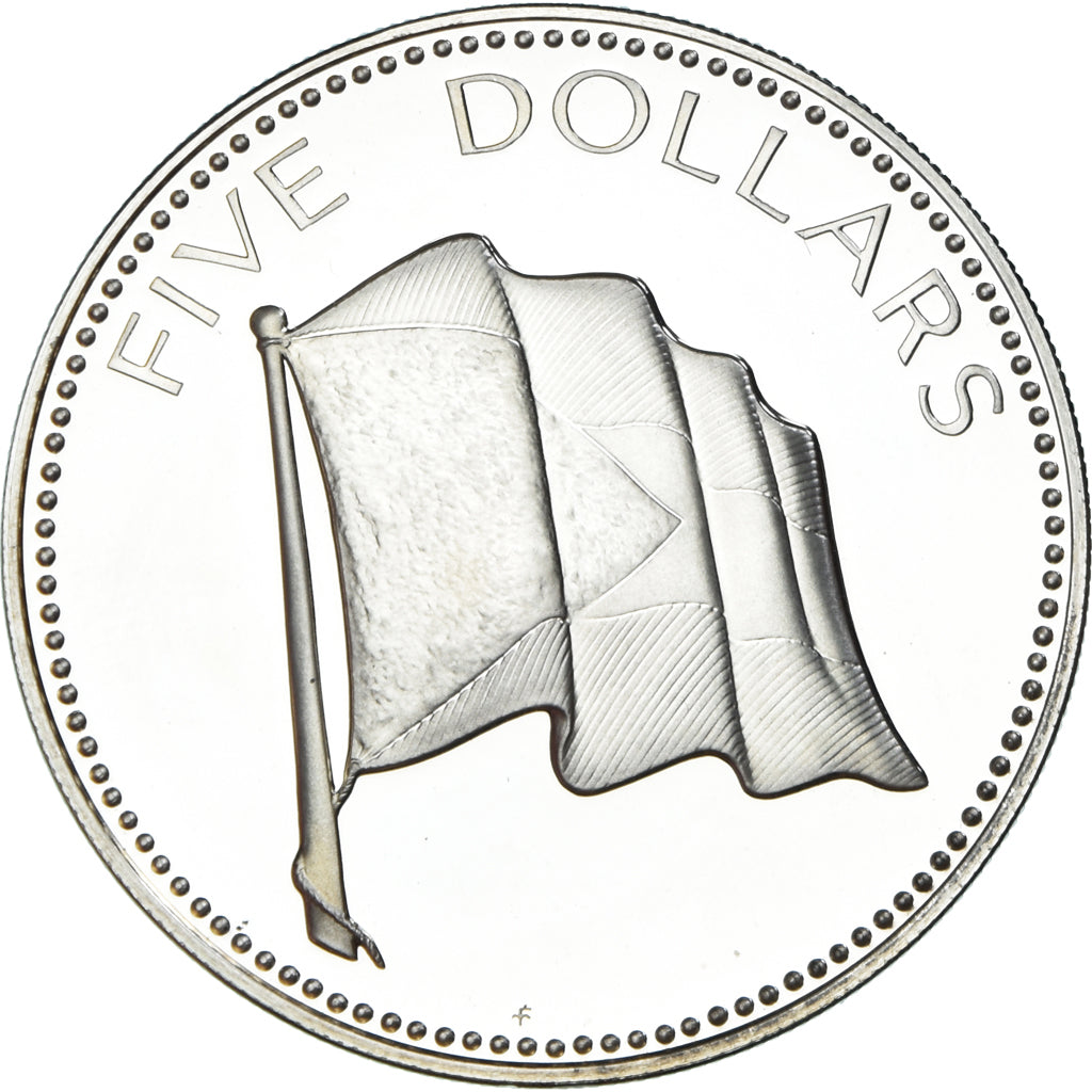 Monnaie, Bahamas, Elizabeth II, 5 Dollars, 1975, Franklin Mint, U.S.A., Proof