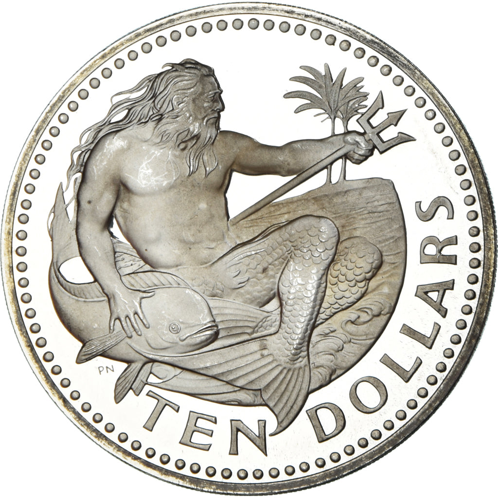 Monnaie, Barbade, 10 Dollars, 1975, Franklin Mint, Proof, FDC, Argent, KM:17a