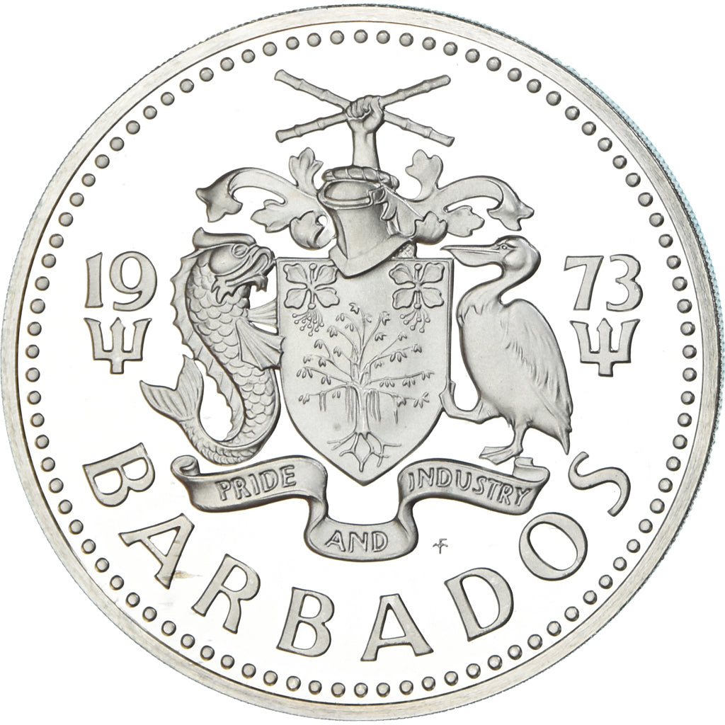 Monnaie, Barbade, 10 Dollars, 1973, Franklin Mint, Proof, FDC, Argent, KM:17a