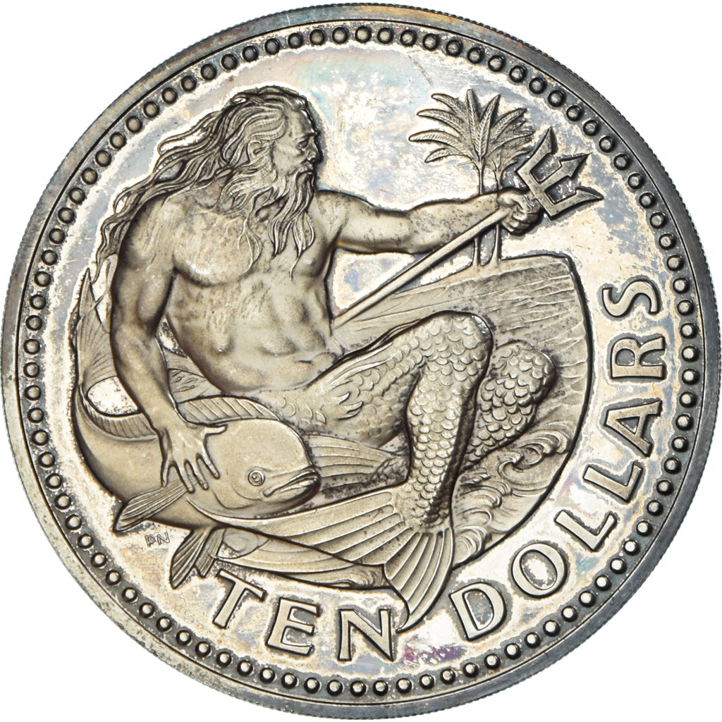 Monnaie, Barbade, 10 Dollars, 1973, Franklin Mint, Proof, FDC, Argent, KM:17a