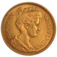 Netherlands, 5 Gulden, 1912, Utrecht, KM #151, AU(55-58), Gold, 18, 3.37