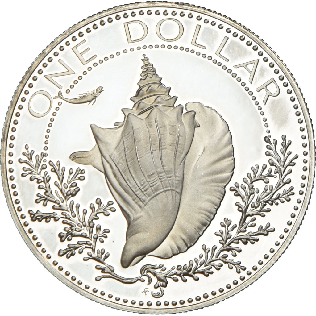 Monnaie, Bahamas, Elizabeth II, Dollar, 1975, Franklin Mint, U.S.A., Proof, FDC