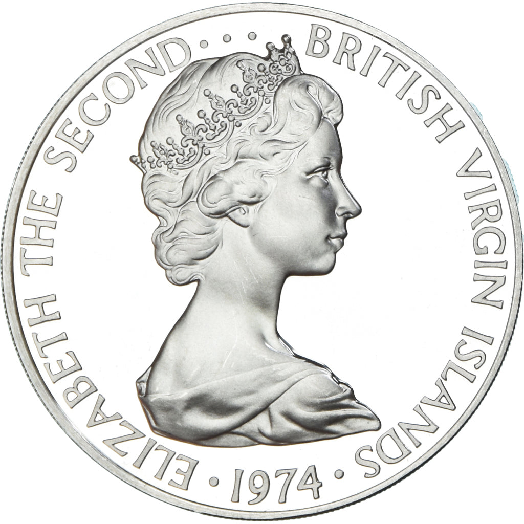Münze, BRITISH VIRGIN ISLANDS, Elizabeth II, Dollar, 1974, Franklin Mint