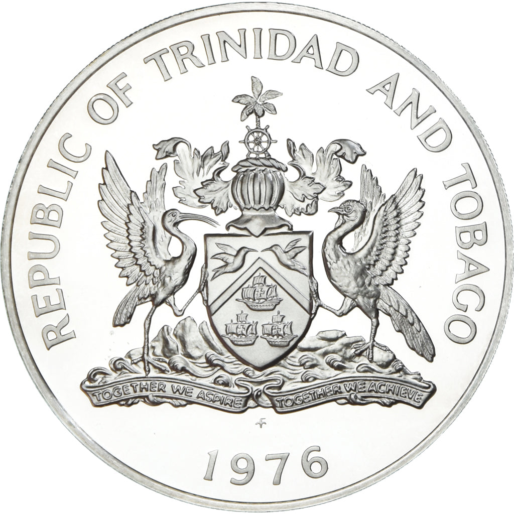 Coin, TRINIDAD & TOBAGO, 5 Dollars, 1976, Franklin Mint, Proof, MS(65-70)