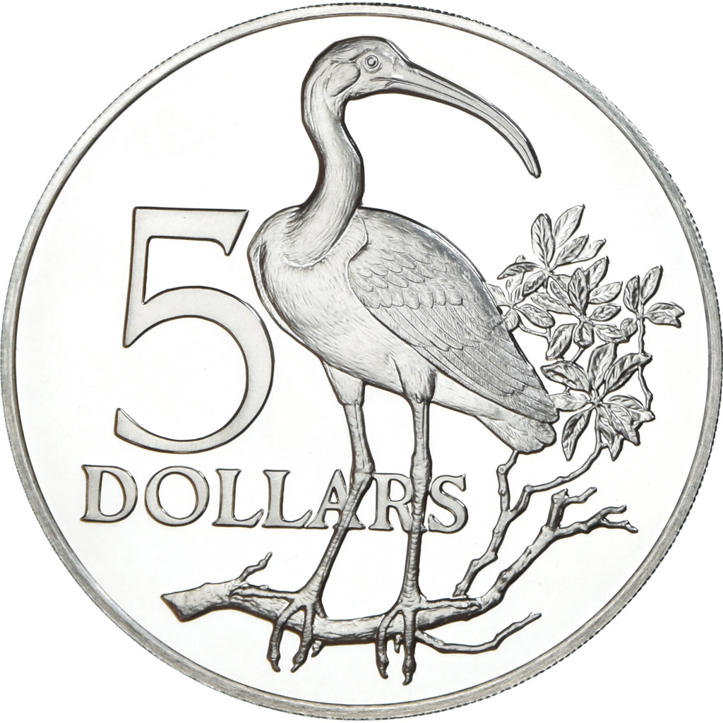 Coin, TRINIDAD & TOBAGO, 5 Dollars, 1976, Franklin Mint, Proof, MS(65-70)