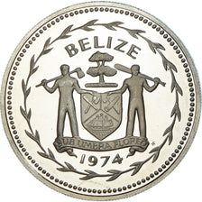 Coin, Belize, 10 Dollars, 1974, Franklin Mint, Proof, MS(65-70), Copper-nickel
