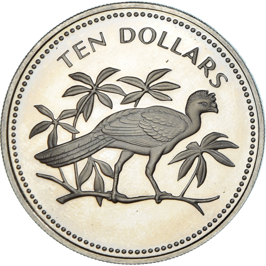 Coin, Belize, 10 Dollars, 1974, Franklin Mint, Proof, MS(65-70), Copper-nickel