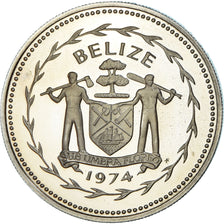 Coin, Belize, 5 Dollars, 1974, Franklin Mint, Proof, MS(65-70), Copper-nickel