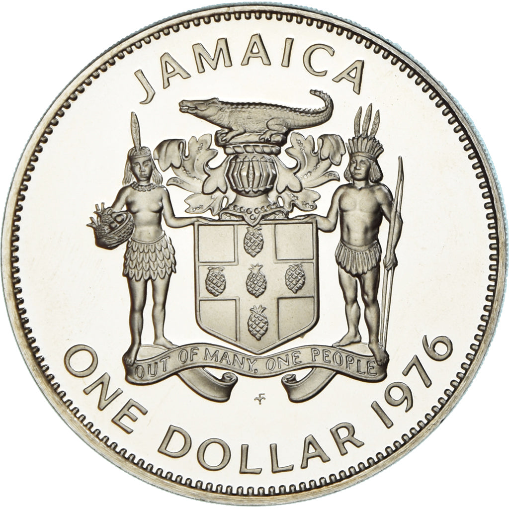 Coin, Jamaica, Elizabeth II, Dollar, 1976, Proof, MS(65-70), Copper-nickel