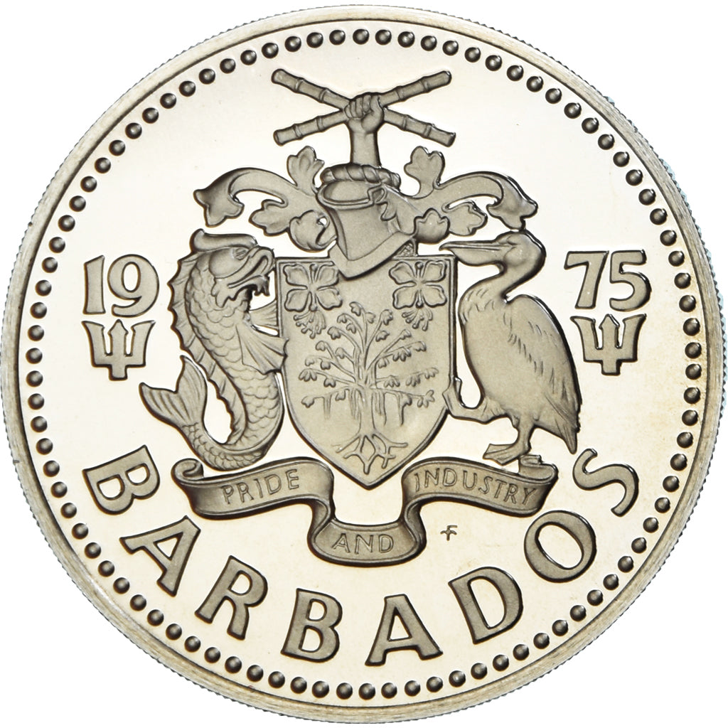 Monnaie, Barbade, 2 Dollars, 1975, Franklin Mint, Proof, FDC, Cupro-nickel