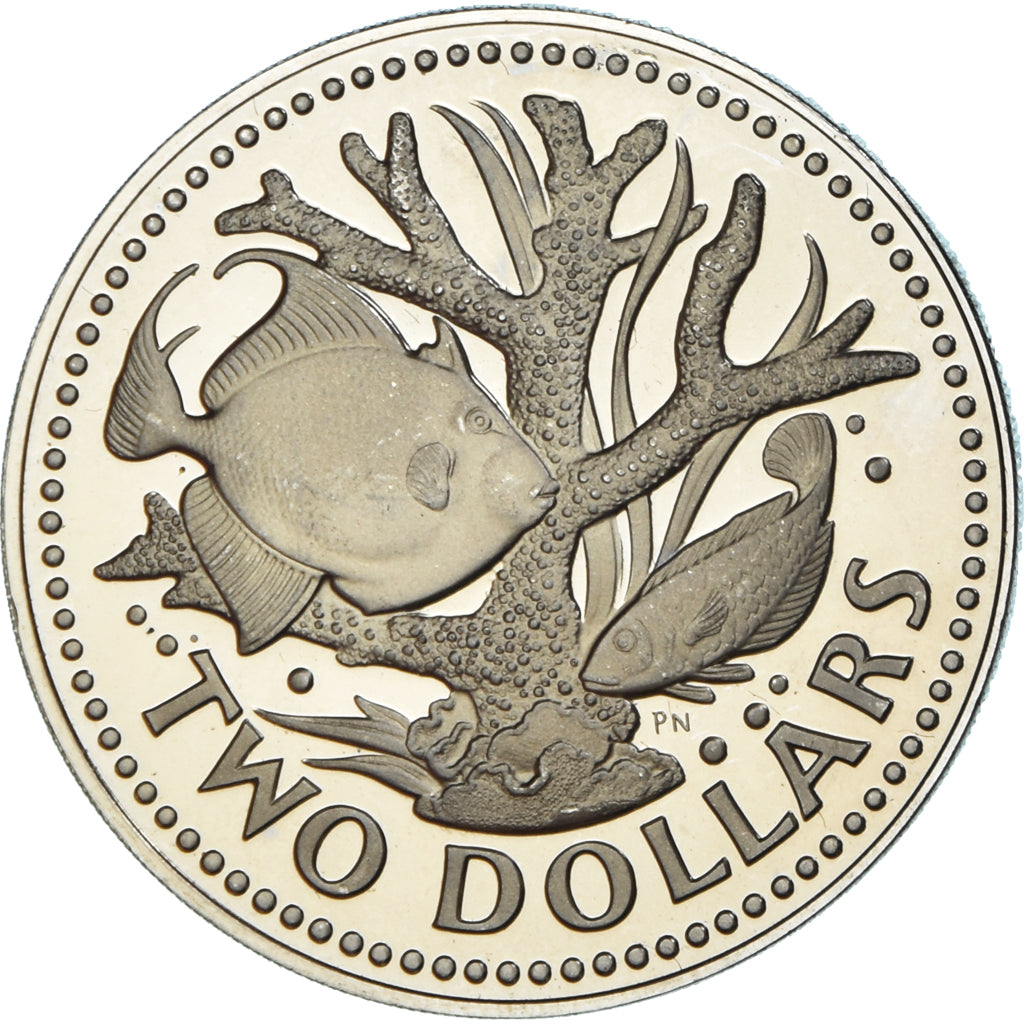 Coin, Barbados, 2 Dollars, 1973, Franklin Mint, Proof, MS(65-70), Copper-nickel