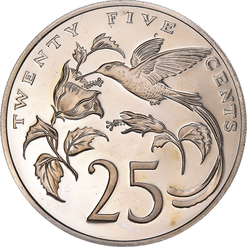 Coin, Jamaica, Elizabeth II, 25 Cents, 1976, Franklin Mint, USA, Proof