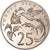 Moeda, Jamaica, Elizabeth II, 25 Cents, 1976, Franklin Mint, USA, Proof