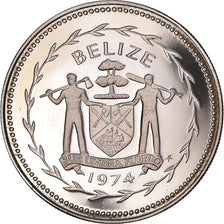 Coin, Belize, 50 Cents, 1974, Franklin Mint, Proof, MS(65-70), Copper-nickel