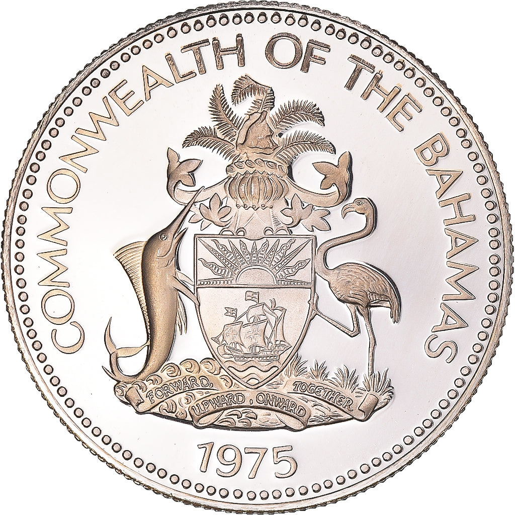 Coin, Bahamas, Elizabeth II, 50 Cents, 1975, Franklin Mint, U.S.A., Proof