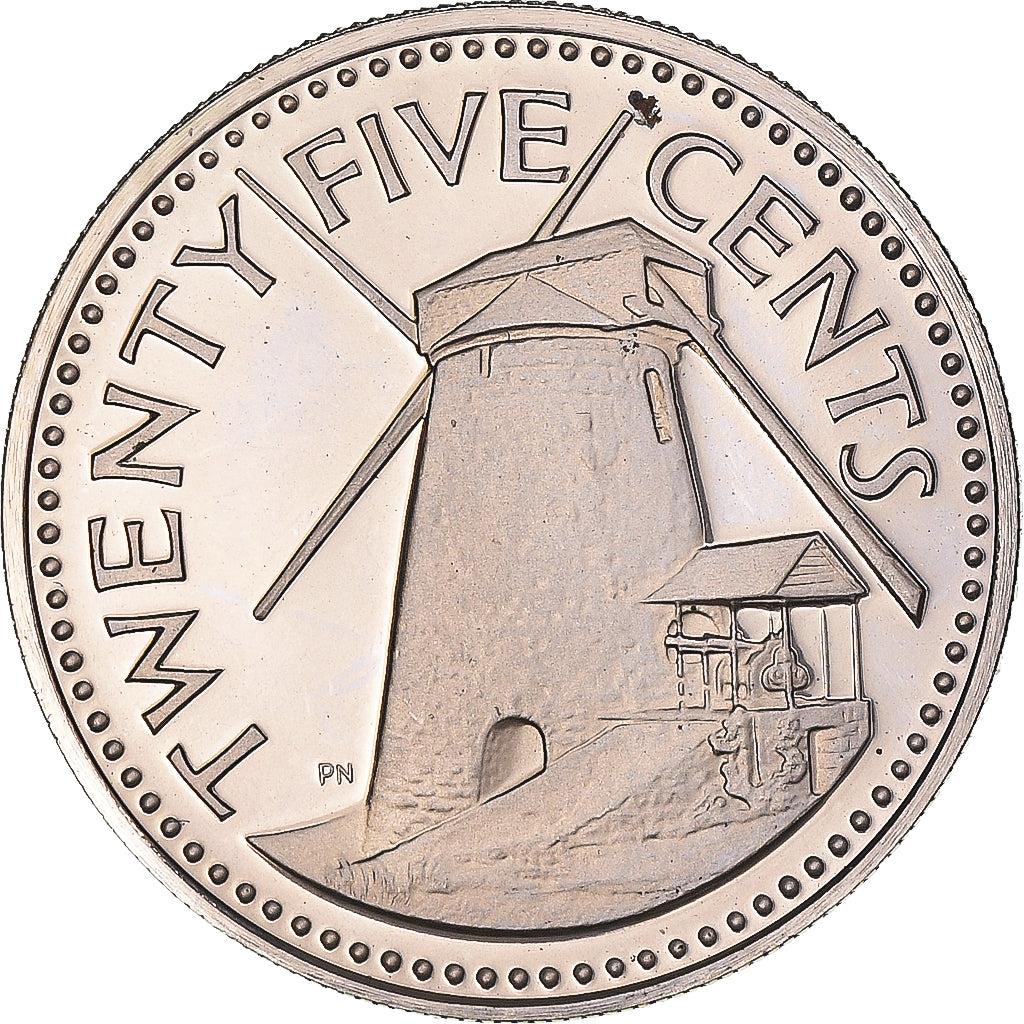 Monnaie, Barbade, 25 Cents, 1973, Franklin Mint, Proof, FDC, Cupro-nickel, KM:13