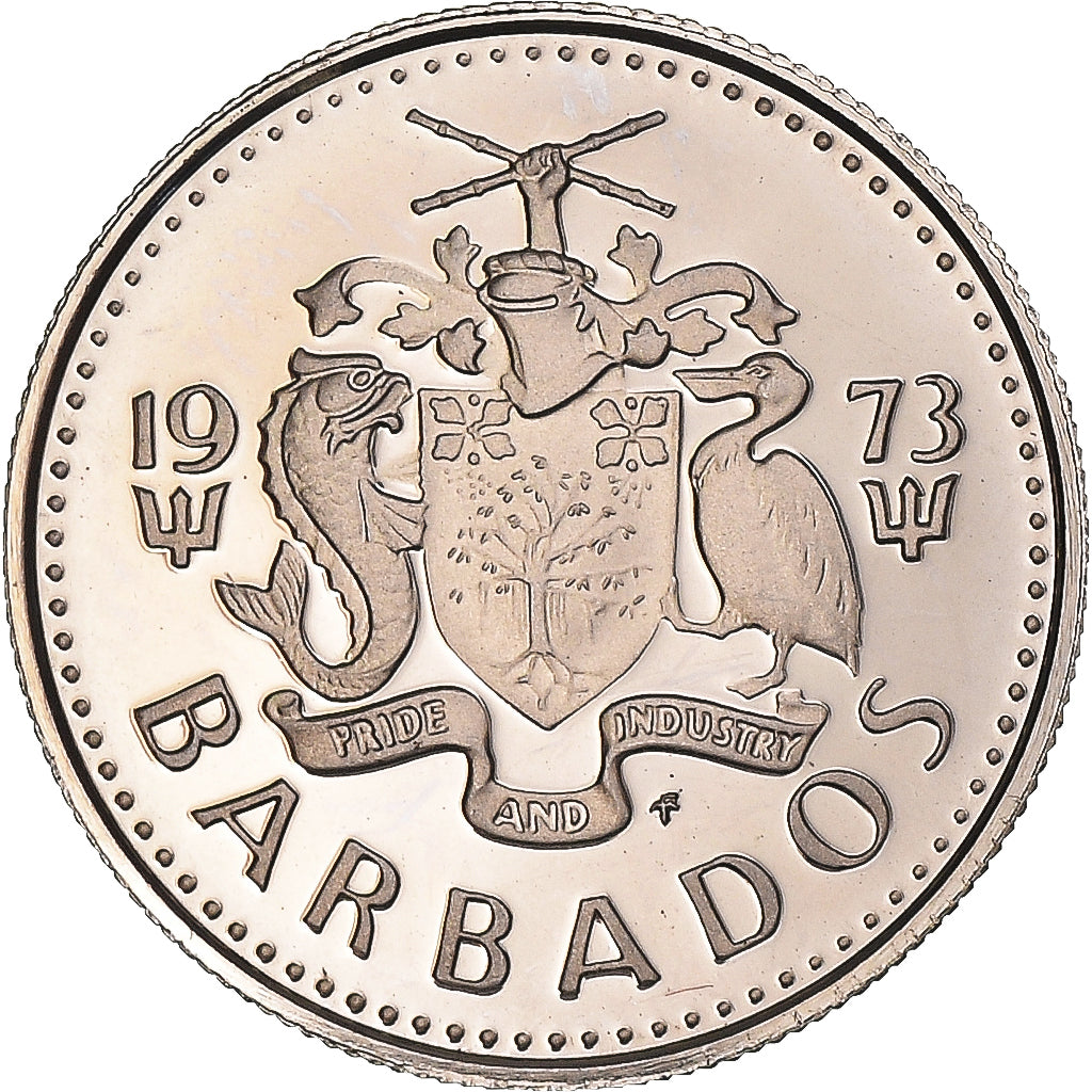 Monnaie, Barbade, 10 Cents, 1973, Franklin Mint, Proof, FDC, Cupro-nickel, KM:12