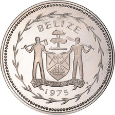 Moeda, Belize, 25 Cents, 1975, Franklin Mint, Proof, MS(65-70), Cobre-níquel