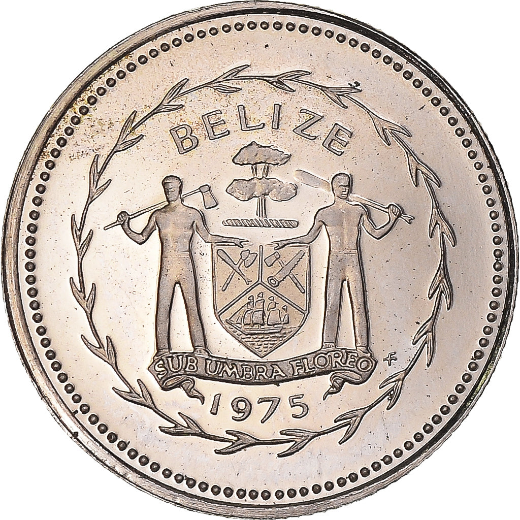 Monnaie, Belize, 10 Cents, 1975, Franklin Mint, Proof, FDC, Cupro-nickel, KM:48