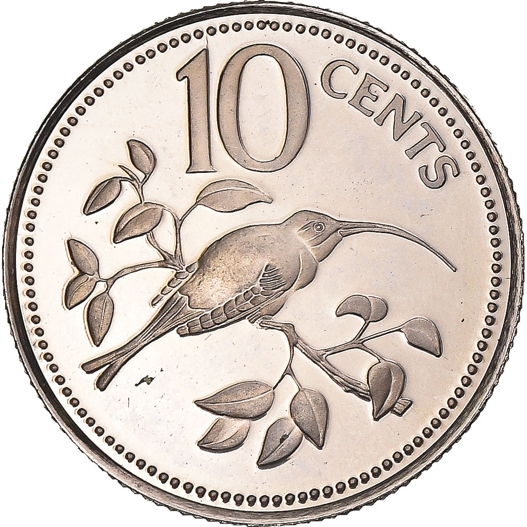 Monnaie, Belize, 10 Cents, 1975, Franklin Mint, Proof, FDC, Cupro-nickel, KM:48