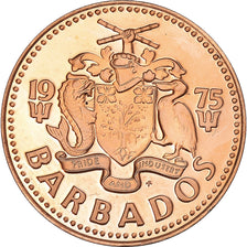 Coin, Barbados, Cent, 1975, Franklin Mint, Proof, MS(65-70), Bronze, KM:10