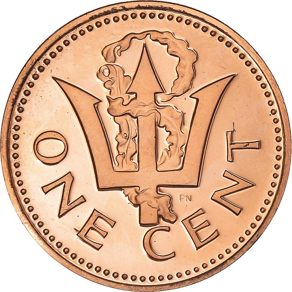 Coin, Barbados, Cent, 1975, Franklin Mint, Proof, MS(65-70), Bronze, KM:10