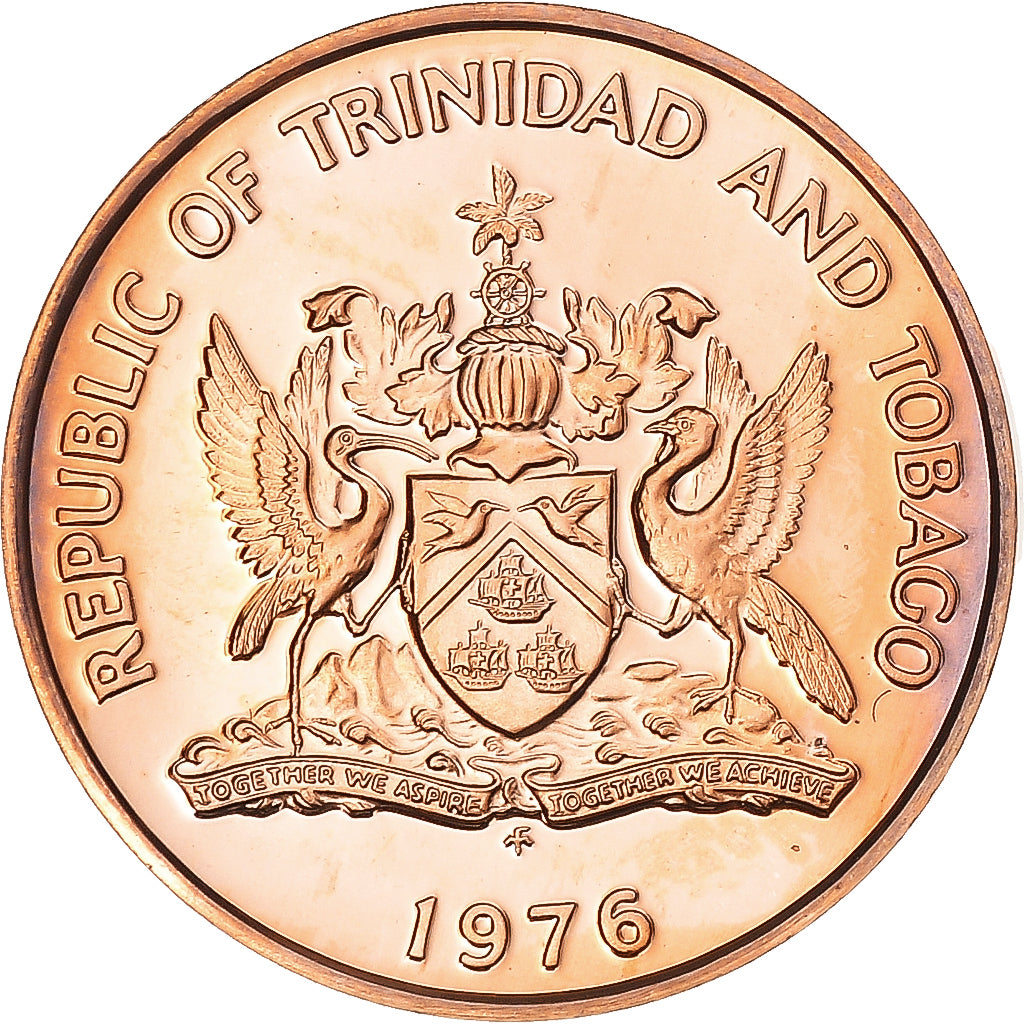 Moneta, TRINIDAD E TOBAGO, Cent, 1976, Proof, FDC, Bronzo, KM:29
