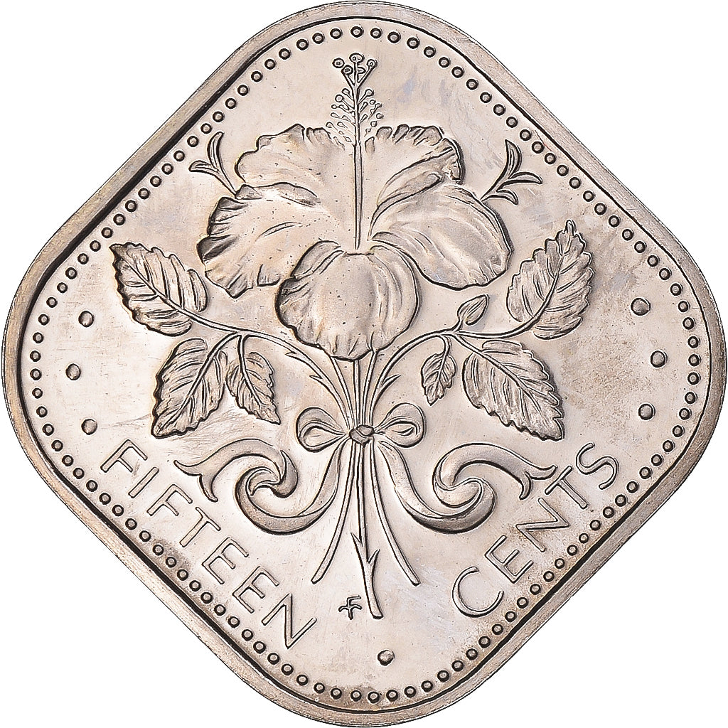 Coin, Bahamas, Elizabeth II, 15 Cents, 1977, Franklin Mint, U.S.A., Proof