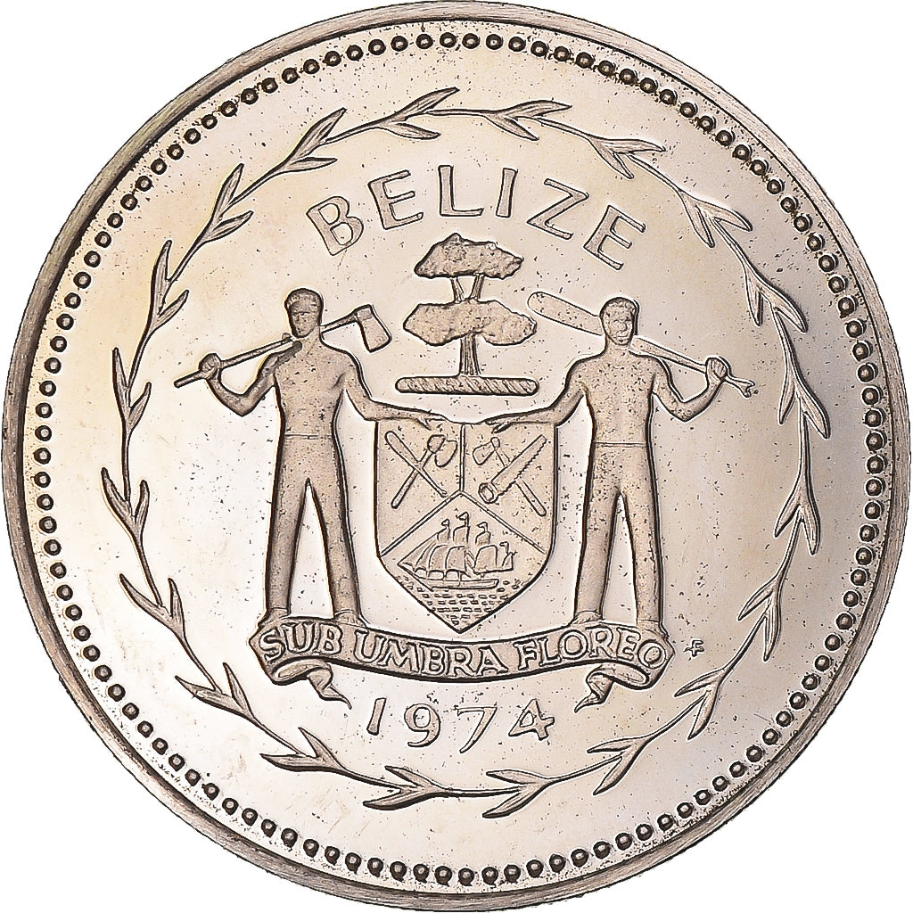Monnaie, Belize, 25 Cents, 1974, Franklin Mint, Proof, FDC, Cupro-nickel, KM:41