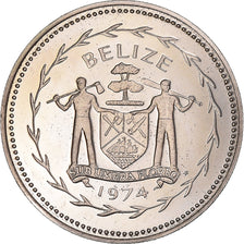 Monnaie, Belize, 25 Cents, 1974, Franklin Mint, Proof, FDC, Cupro-nickel, KM:41