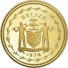 Monnaie, Belize, 5 Cents, 1974, Franklin Mint, Proof, FDC, Nickel-Cuivre, KM:39