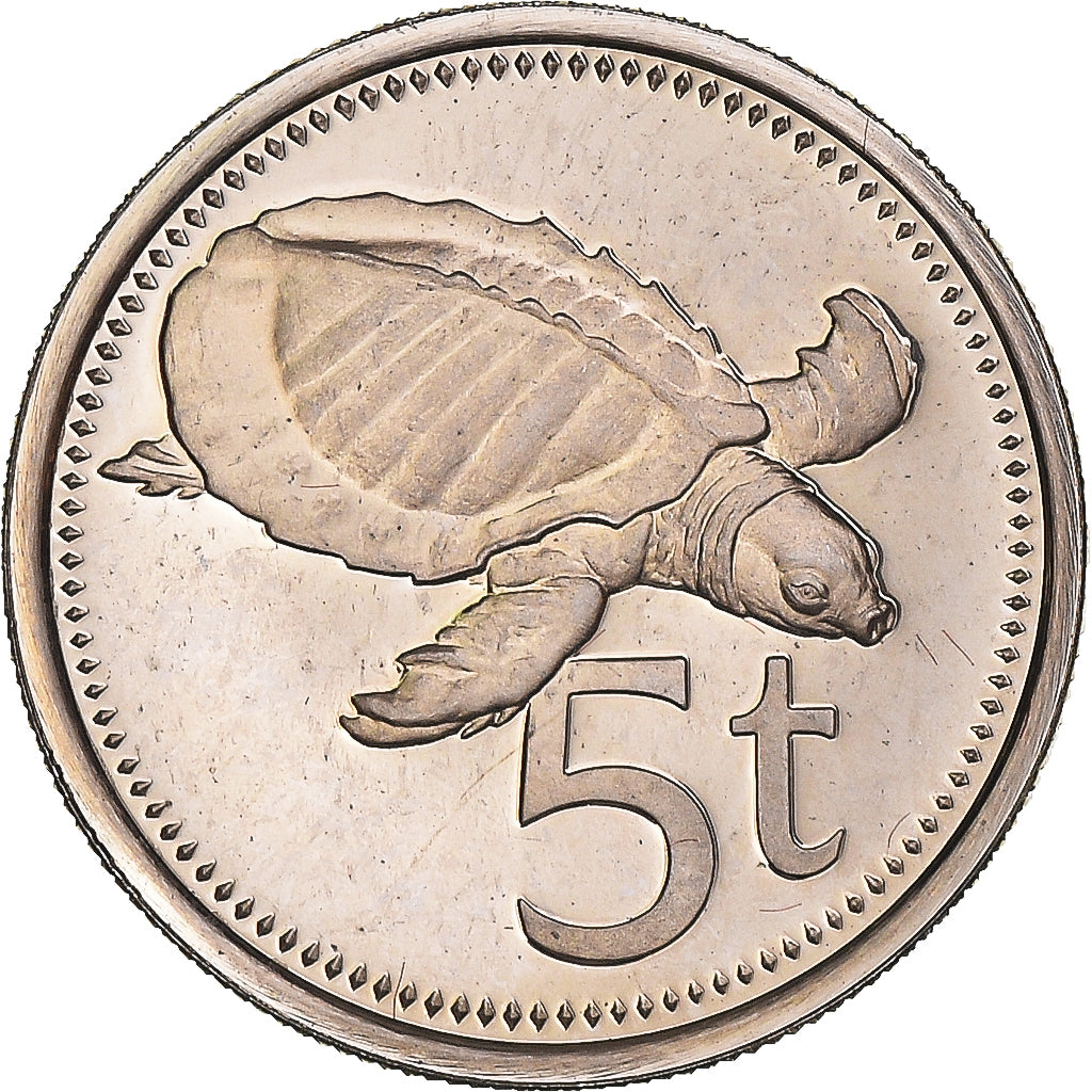 Moneta, Papua Nuova Guinea, 5 Toea, 1976, Franklin Mint, Proof, FDC