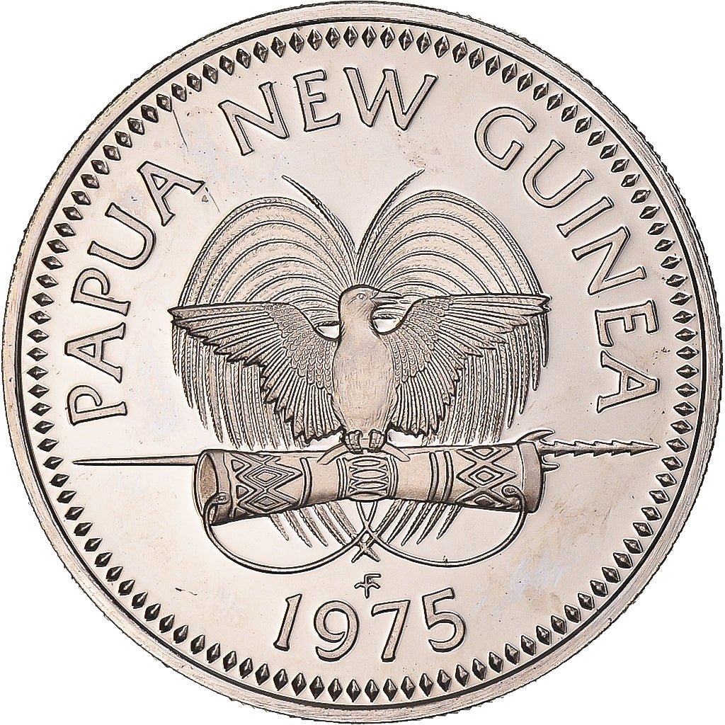 Coin, Papua New Guinea, 10 Toea, 1975, Franklin Mint, Proof, MS(65-70)