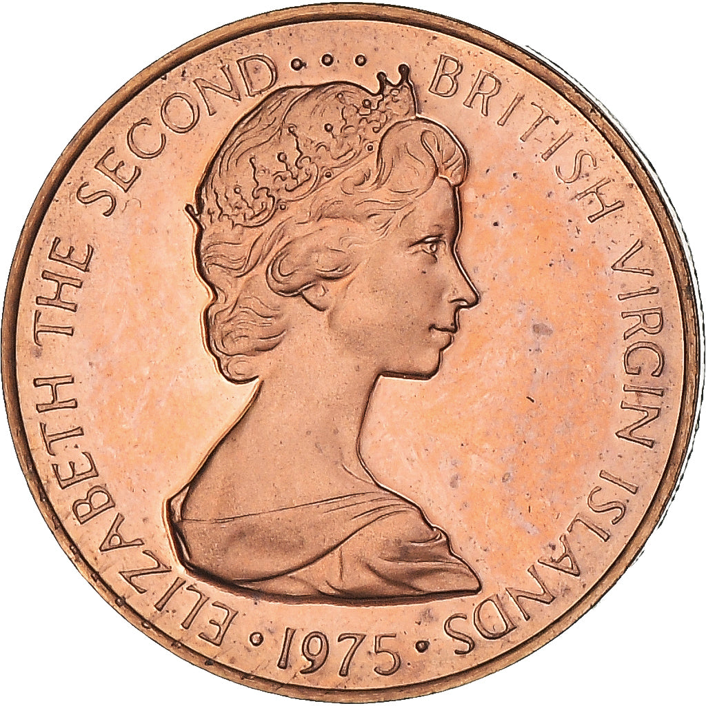 Monnaie, Îles Vierges britanniques, Elizabeth II, Cent, 1975, Franklin Mint