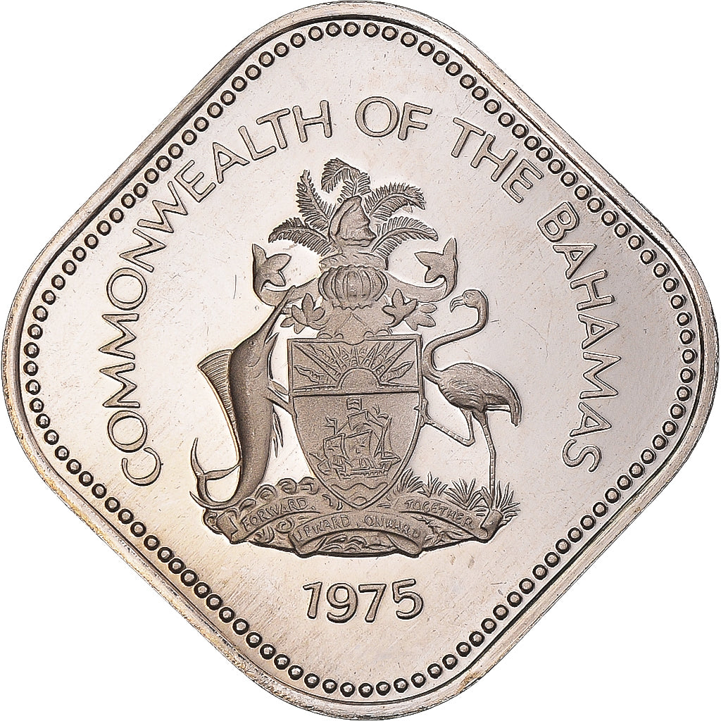 Coin, Bahamas, Elizabeth II, 15 Cents, 1975, Franklin Mint, U.S.A., Proof
