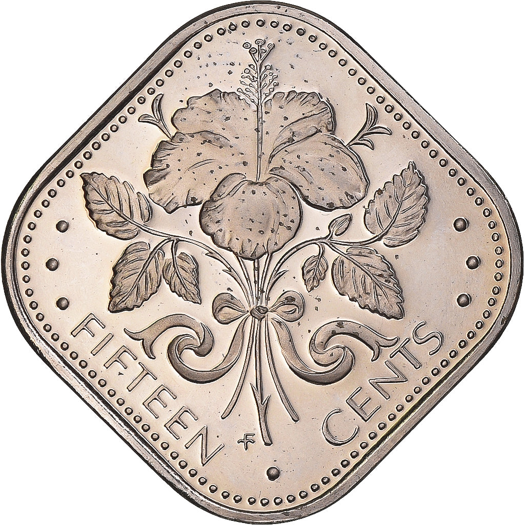 Coin, Bahamas, Elizabeth II, 15 Cents, 1975, Franklin Mint, U.S.A., Proof