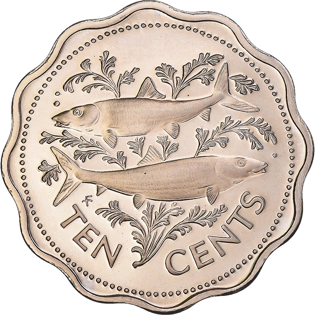 Coin, Bahamas, Elizabeth II, 10 Cents, 1975, Franklin Mint, U.S.A., Proof