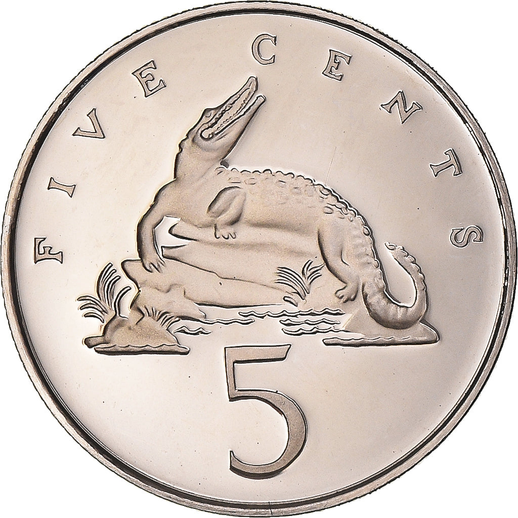 Coin, Jamaica, Elizabeth II, 5 Cents, 1976, Franklin Mint, USA, Proof