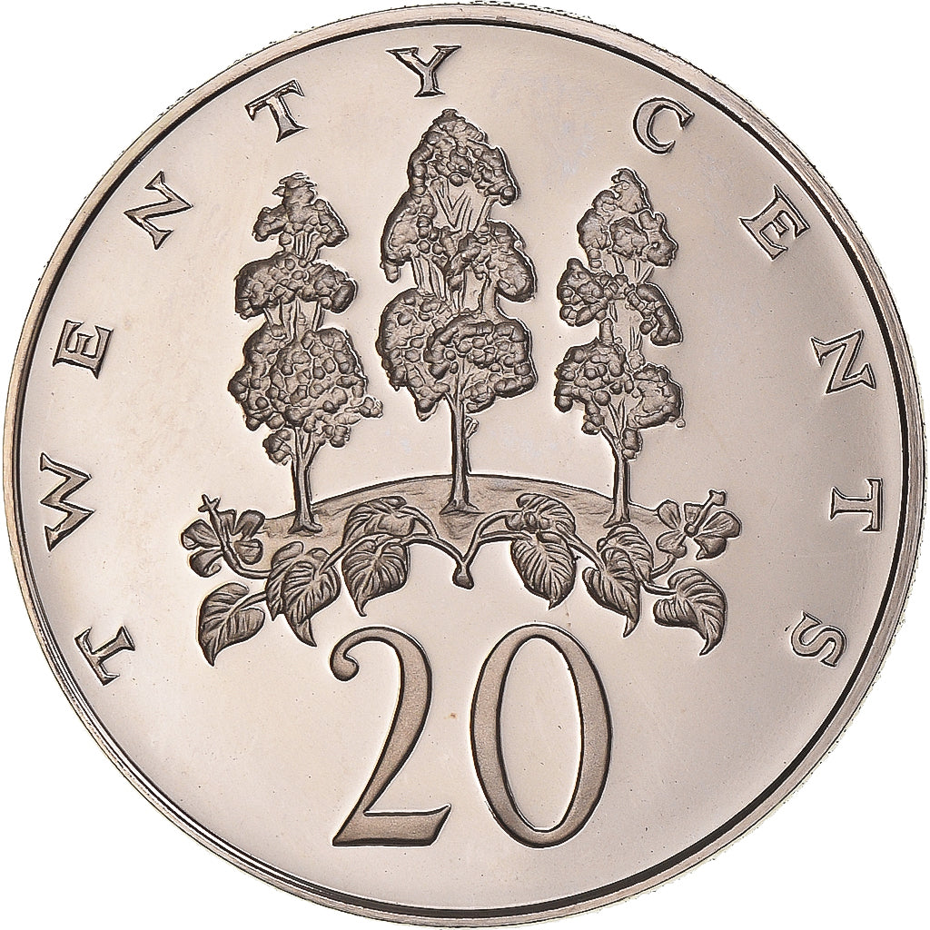 Coin, Jamaica, Elizabeth II, 20 Cents, 1976, Franklin Mint, USA, Proof