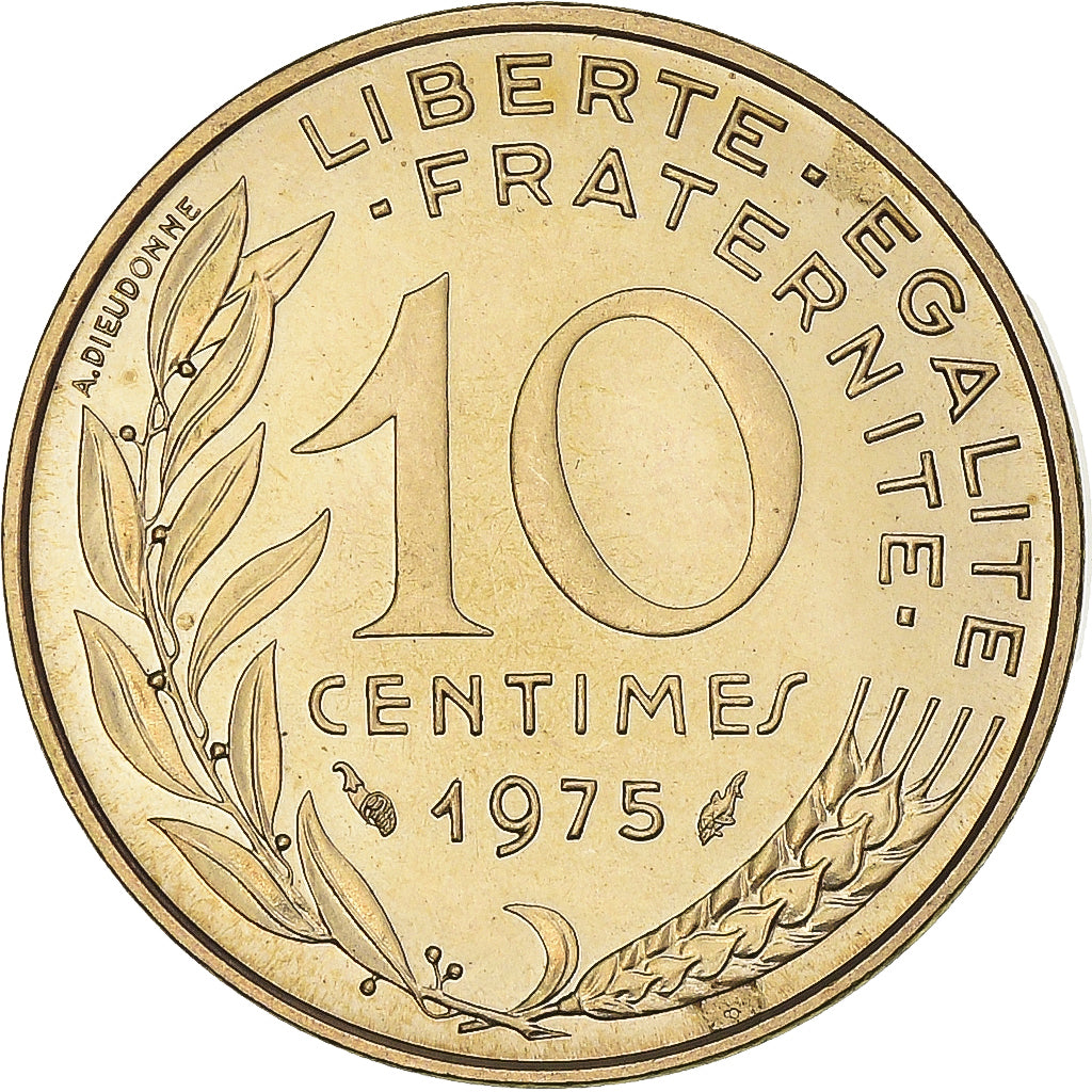 Münze, Frankreich, Marianne, 10 Centimes, 1975, Paris, STGL, Aluminum-Bronze