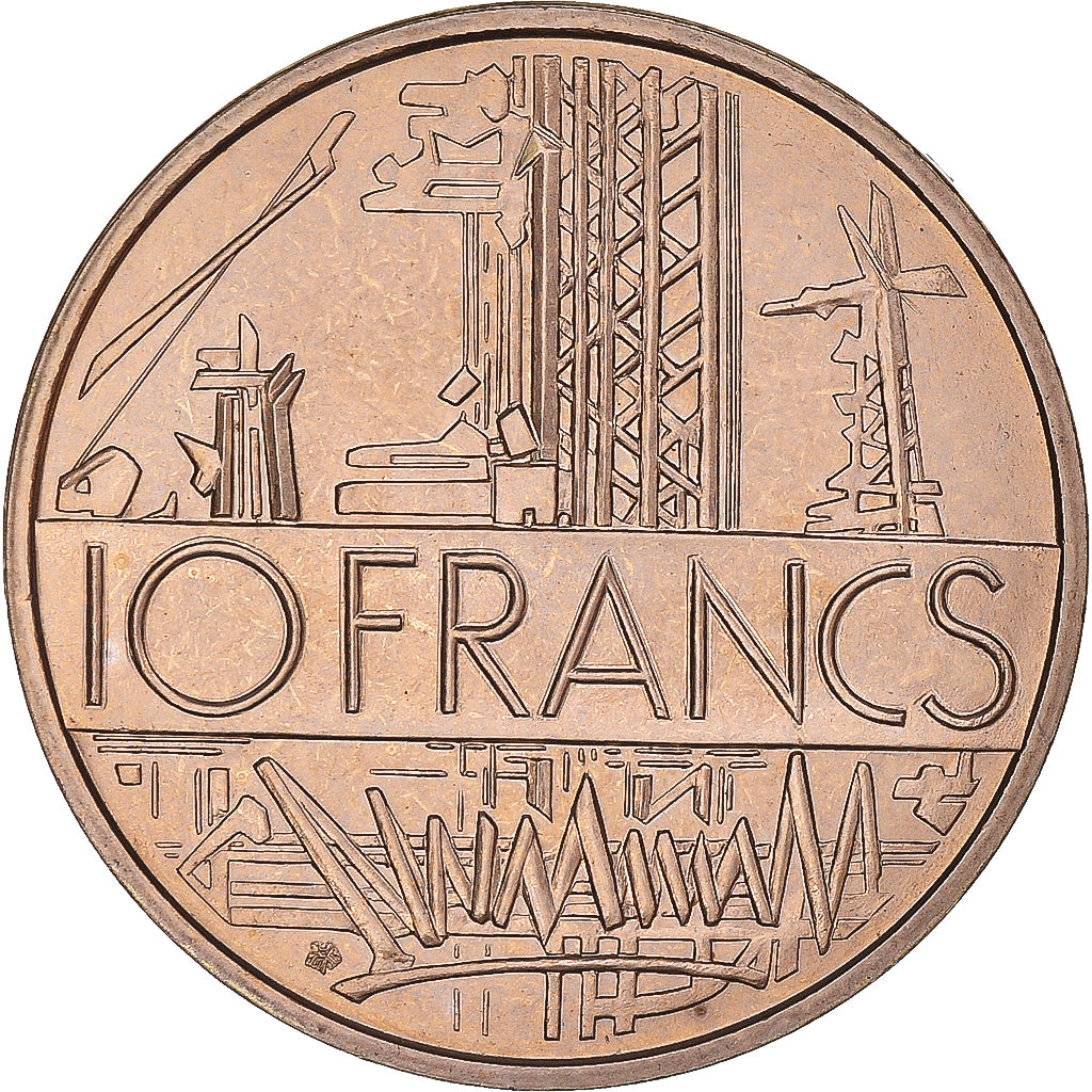 Moneta, Francia, Mathieu, 10 Francs, 1975, Paris, Tranche B, FDC, Nichel-ottone
