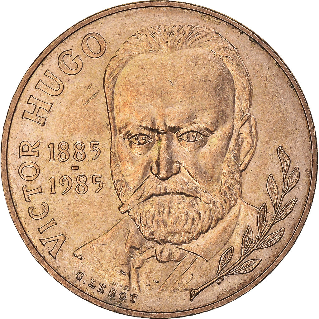 Moneta, Francia, Victor Hugo, 10 Francs, 1985, Paris, Tranche A, SPL-